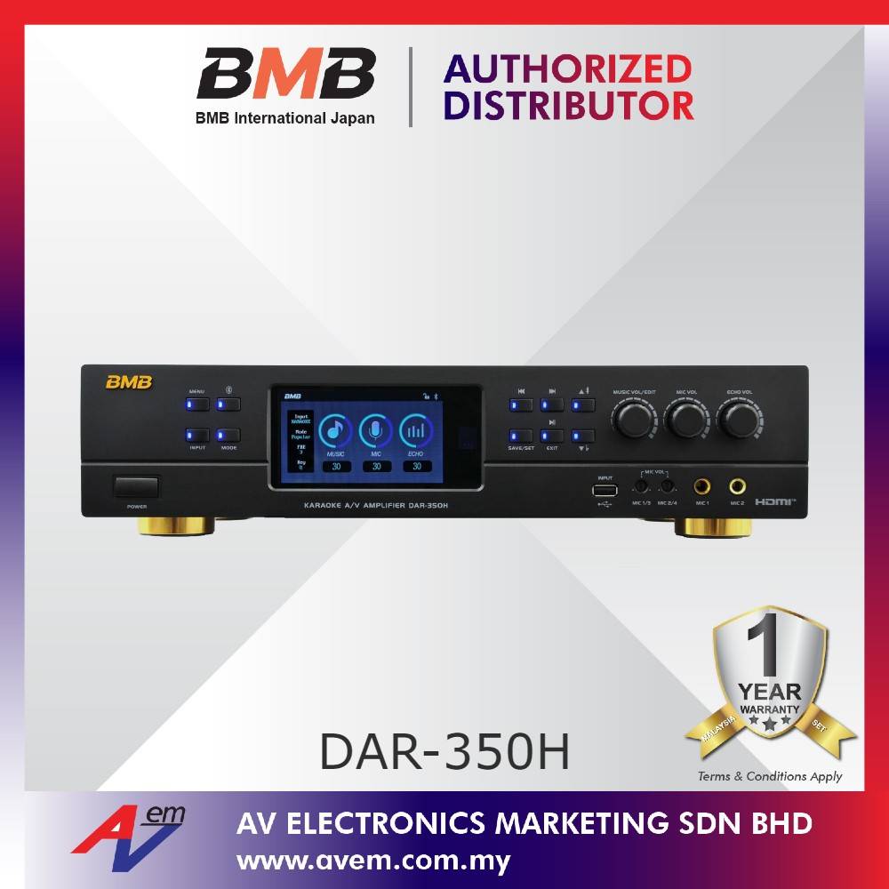 BMB DAR350H 2 x 350W Karaoke Amplifier with HDMI Input and USB Player